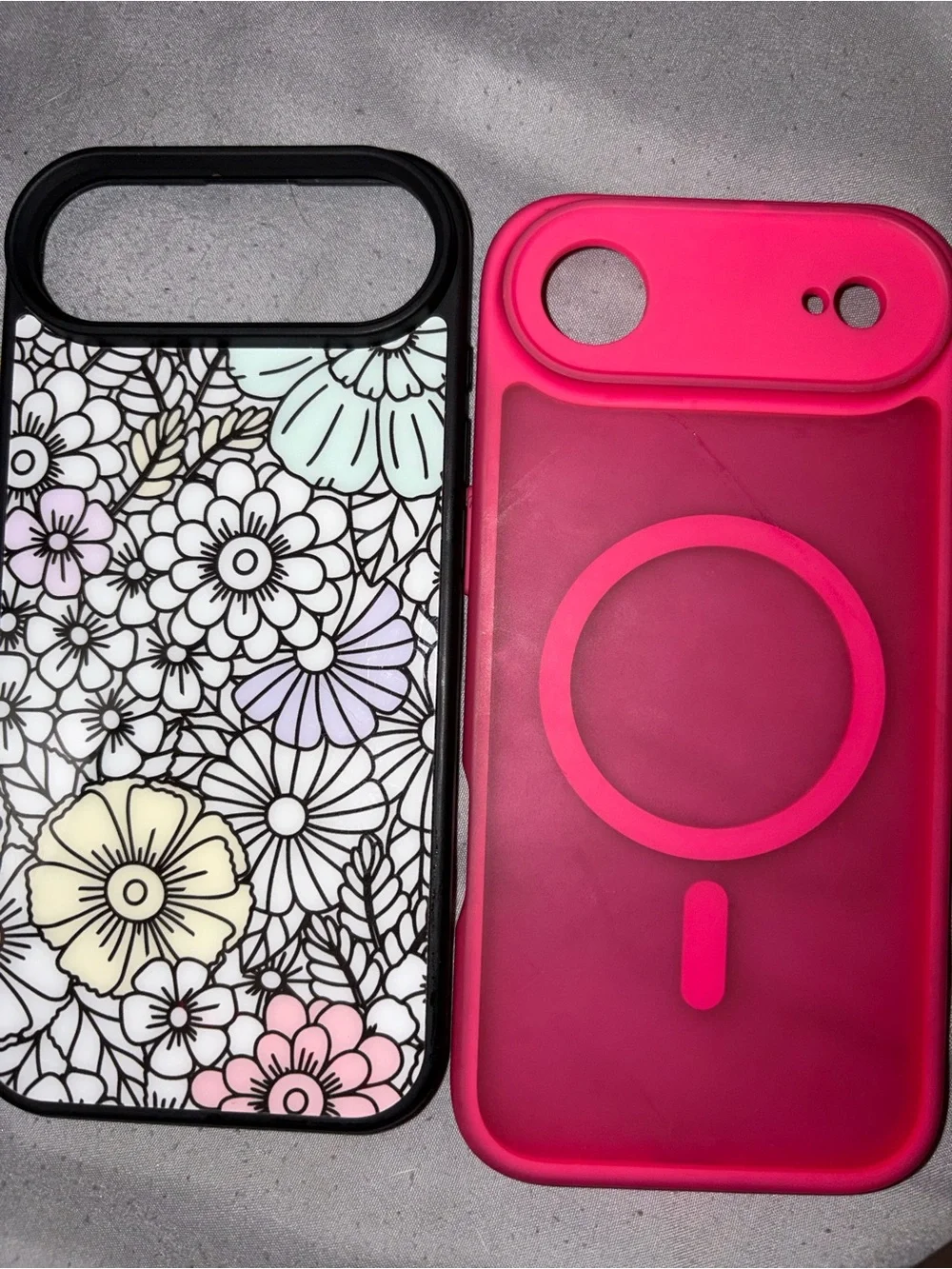 Pink MagSafe-Compatible Phone Case with Floral Decorative Shell